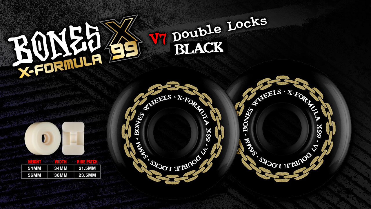 BONES WHEELS - V7 Double Locks BLACK